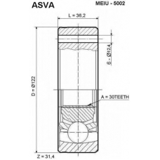 MEIU-5002 ASVA Шарнирный комплект, приводной вал