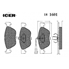 181601 ICER Комплект тормозных колодок, дисковый тормоз