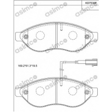 KD7530F ASIMCO Комплект тормозных колодок, дисковый тормоз