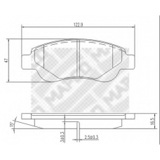 6806 MAPCO Комплект тормозных колодок, дисковый тормоз