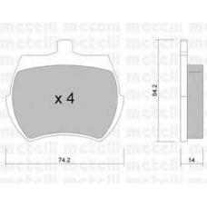 22-0019-0 METELLI Комплект тормозных колодок, дисковый тормоз