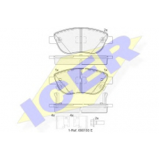 181809-203 ICER Комплект тормозных колодок, дисковый тормоз