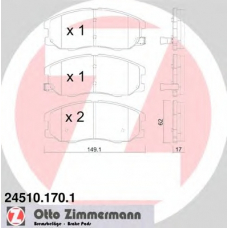 24510.170.1 ZIMMERMANN Комплект тормозных колодок, дисковый тормоз