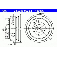 24.0218-0022.1 ATE Тормозной барабан