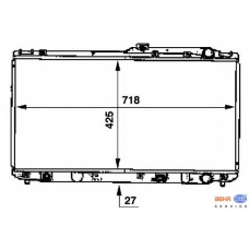 8MK 376 707-401 HELLA Радиатор, охлаждение двигателя