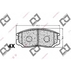 BP1432 DJ PARTS Комплект тормозных колодок, дисковый тормоз