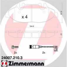24007.210.3 ZIMMERMANN Комплект тормозных колодок, дисковый тормоз