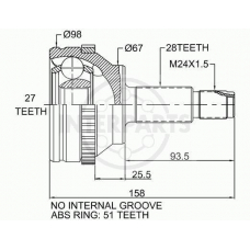 OJ-1430 InterParts Шарнирный комплект, приводной вал