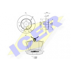 30697-5601 ICER Комплект тормозов, дисковый тормозной механизм
