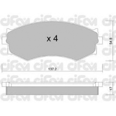822-190-0 CIFAM Комплект тормозных колодок, дисковый тормоз