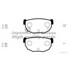 N011-73 ASHUKI Комплект тормозных колодок, дисковый тормоз