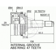 OJ-1750 InterParts Шарнирный комплект, приводной вал