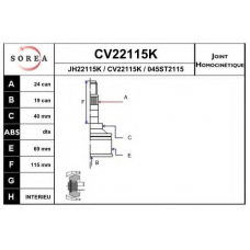 CV22115K EAI Шарнирный комплект, приводной вал