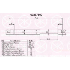 00287100 KLOKKERHOLM Газовая пружина, крышка багажник