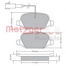 1170555 METZGER Комплект тормозных колодок, дисковый тормоз