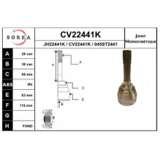 CV22441K EAI Шарнирный комплект, приводной вал