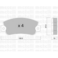 22-0104-0 METELLI Комплект тормозных колодок, дисковый тормоз