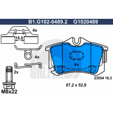 B1.G102-0489.2 GALFER Комплект тормозных колодок, дисковый тормоз