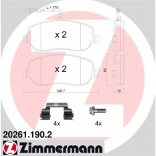20261.190.2 ZIMMERMANN Комплект тормозных колодок, дисковый тормоз