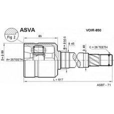 VOIR-850 ASVA Шарнирный комплект, приводной вал
