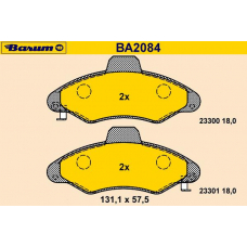 BA2084 BARUM Комплект тормозных колодок, дисковый тормоз