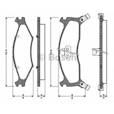 0 986 TB2 747 BOSCH Комплект тормозных колодок, дисковый тормоз