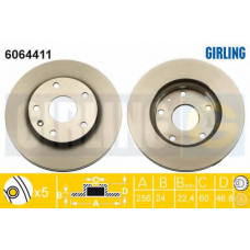 6064411 GIRLING Тормозной диск