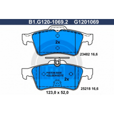 B1.G120-1069.2 GALFER Комплект тормозных колодок, дисковый тормоз
