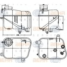 8MA 376 755-161 HELLA Компенсационный бак, охлаждающая жидкость