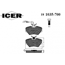 181035-700 ICER Комплект тормозных колодок, дисковый тормоз