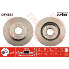 DF4887 TRW Тормозной диск