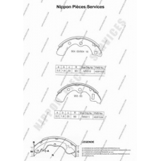 H350A02 NPS Комплект тормозных колодок