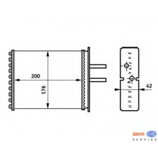 8FH 351 313-381 HELLA Теплообменник, отопление салона