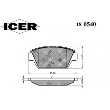180540 ICER Комплект тормозных колодок, дисковый тормоз