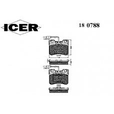 180788 ICER Комплект тормозных колодок, дисковый тормоз
