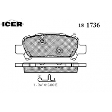 181736 ICER Комплект тормозных колодок, дисковый тормоз