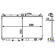 8MK 376 708-131 HELLA Радиатор, охлаждение двигателя