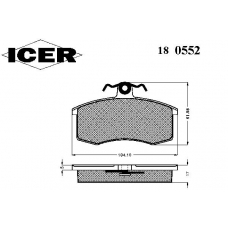 180552 ICER Комплект тормозных колодок, дисковый тормоз