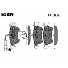 141816 ICER Комплект тормозных колодок, дисковый тормоз