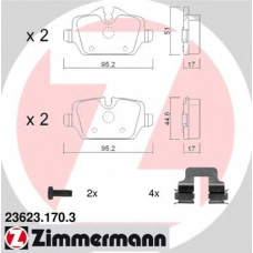 23623.170.3 ZIMMERMANN Комплект тормозных колодок, дисковый тормоз