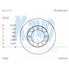BR-5721 KAVO PARTS Тормозной диск