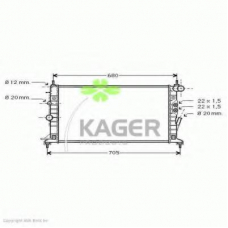 31-3476 KAGER Радиатор, охлаждение двигателя
