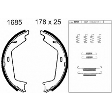 01685K BSF Комплект тормозных колодок, стояночная тормозная с