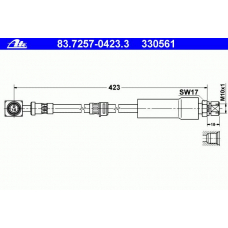 83.7257-0423.3 ATE Тормозной шланг
