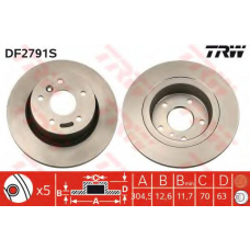 DF2791S TRW Тормозной диск