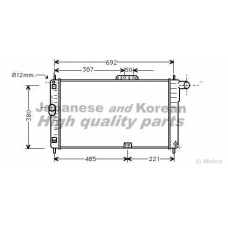 J200-01 ASHUKI Радиатор, охлаждение двигателя