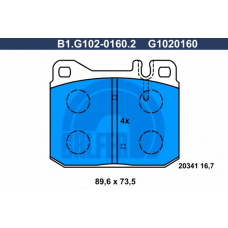B1.G102-0160.2 GALFER Комплект тормозных колодок, дисковый тормоз