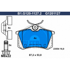 B1.G120-1127.2 GALFER Комплект тормозных колодок, дисковый тормоз