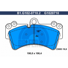 B1.G102-0710.2 GALFER Комплект тормозных колодок, дисковый тормоз