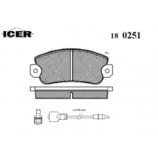 180251 ICER Комплект тормозных колодок, дисковый тормоз